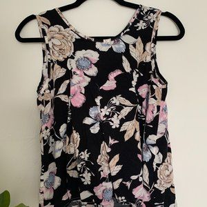 She + Sky Tank, Floral (Size S)